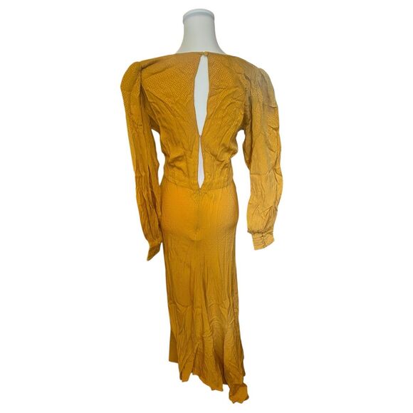 Ronny Kobo Vintage Inspired Thigh-high Slit Yellow Estelle Dress Size 0 MSRP: $5 - Picture 8 of 10